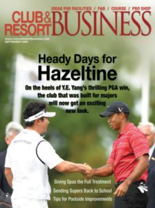 2009 Tiger Woods’s handshake with Y.E. Yang after Yang won the 2009 PGA Championship illustrated the September 2009 cover story on Hazeltine National GC (Chaska, Minn.). Other properties featured during the year included Cleveland, Ohio’s newly merged Mayfield Sand Ridge Club, and Nemacolin Woodlands resort (Farmington, Pa.).