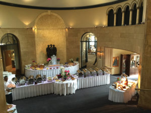 Grosse Pointe Yacht Club’s expansive clubhouse includes a main ballroom (set up for Easter). 