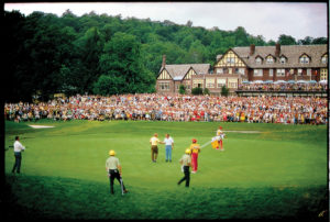 The handshake between Jack Nicklaus (left) and Arnold Palmer after Nicklaus won the 1967 U.S. Open at Baltusrol is just one of many historic reminders that help those at the club retain proper appreciation for, and focus on, their major missions.