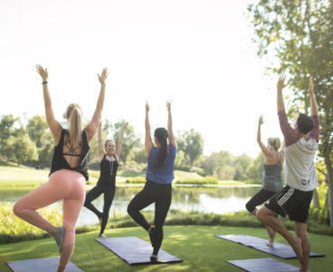 outdoor yoga class