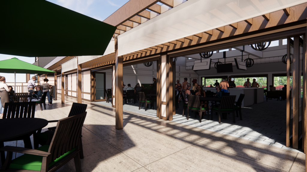 Rendering of a pool deck.