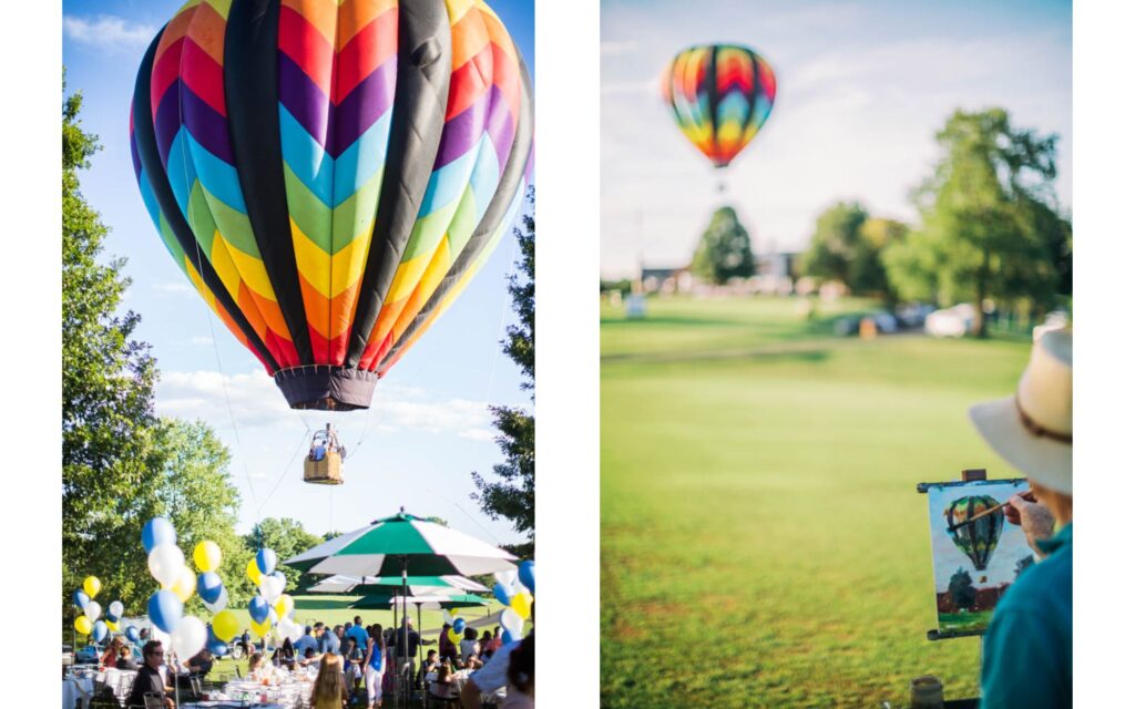 Hot air balloon.